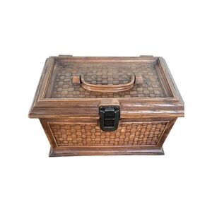 Vintage Lerner Faux Wood Sewing Basket Box